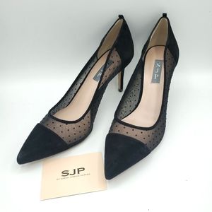 SJP Rampling heels, Black Mesh, NWOB